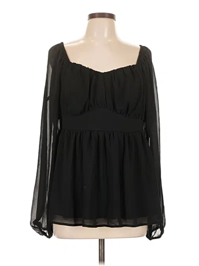 Pre-owned Torrid Long Sleeve Blouse In Black
