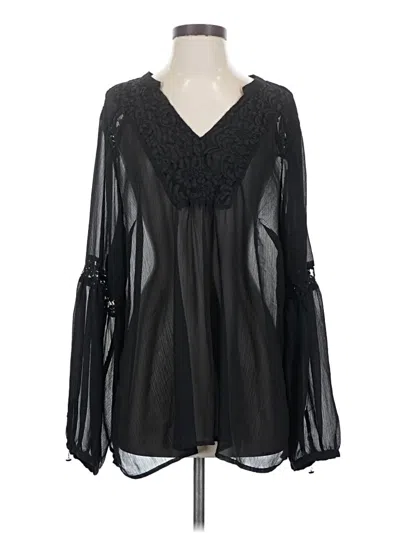 Pre-owned Torrid Long Sleeve Blouse In Black