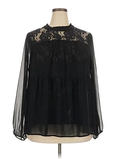 Pre-owned Torrid Long Sleeve Blouse In Black
