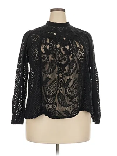 Pre-owned Torrid Long Sleeve Blouse In Black