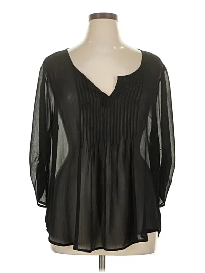 Pre-owned Torrid Long Sleeve Blouse In Black