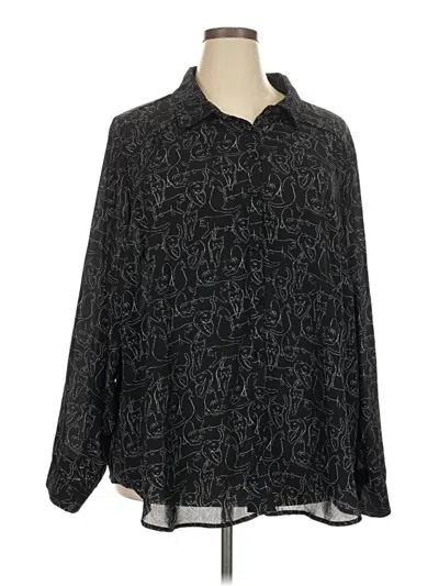 Pre-owned Torrid Long Sleeve Blouse In Black