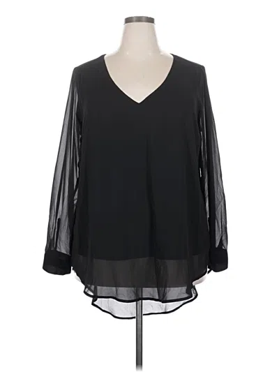 Pre-owned Torrid Long Sleeve Blouse In Black