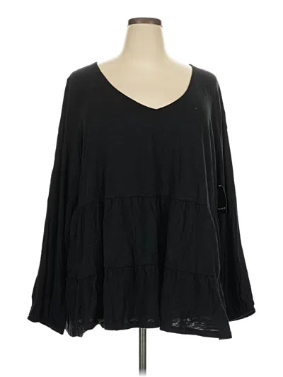 Pre-owned Torrid Long Sleeve Blouse In Black