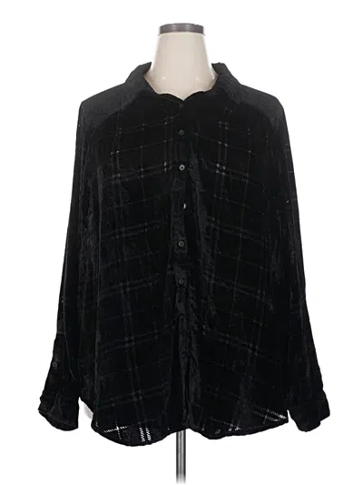 Pre-owned Torrid Long Sleeve Blouse In Black