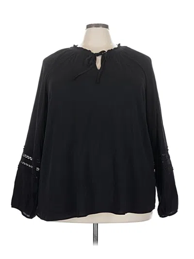 Pre-owned Torrid Long Sleeve Blouse In Black