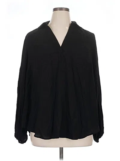 Pre-owned Torrid Long Sleeve Blouse In Black