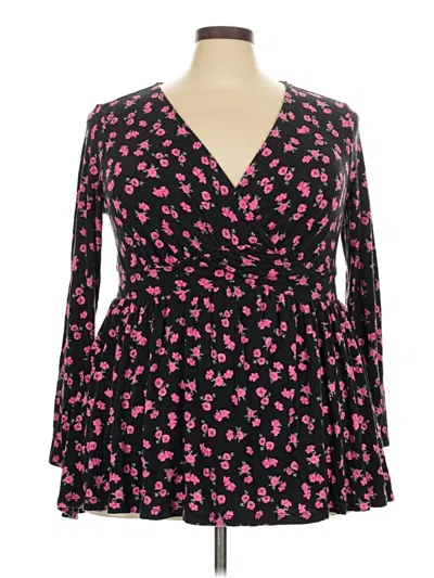 Pre-owned Torrid Long Sleeve Blouse In Black