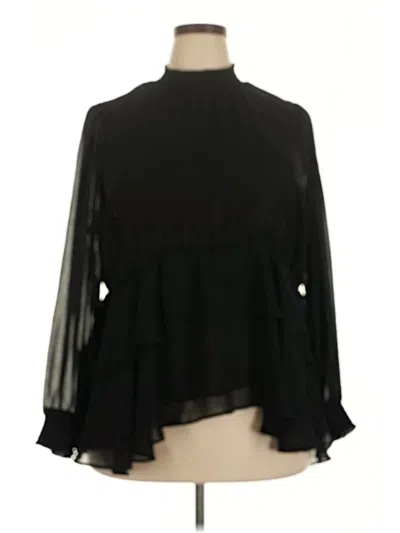 Pre-owned Torrid Long Sleeve Blouse In Black