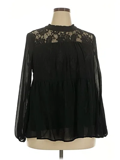Pre-owned Torrid Long Sleeve Blouse In Black