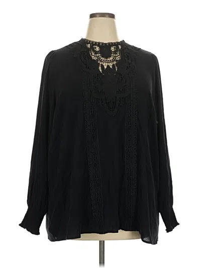Pre-owned Torrid Long Sleeve Blouse In Black