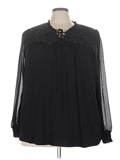 Pre-owned Torrid Long Sleeve Blouse In Black