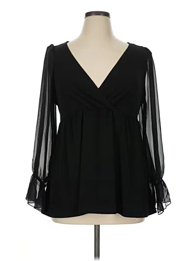 Pre-owned Torrid Long Sleeve Blouse In Black