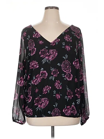 Pre-owned Torrid Long Sleeve Blouse In Black