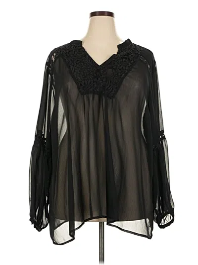 Pre-owned Torrid Long Sleeve Blouse In Black