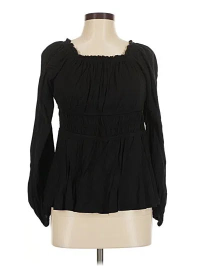 Pre-owned Torrid Long Sleeve Blouse In Black