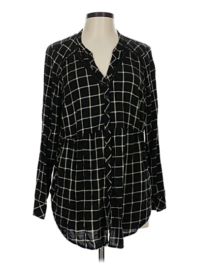 Pre-owned Torrid Long Sleeve Blouse In Black