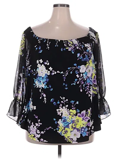 Pre-owned Torrid Long Sleeve Blouse In Black