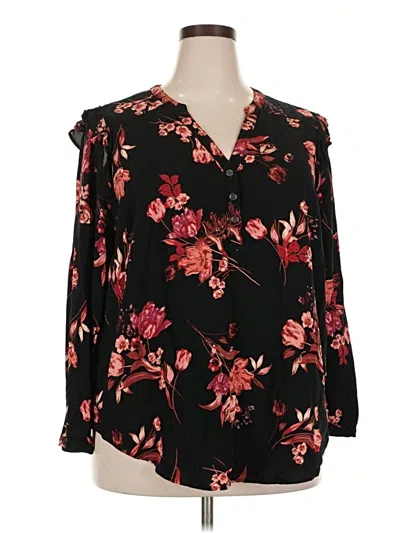 Pre-owned Torrid Long Sleeve Blouse In Black