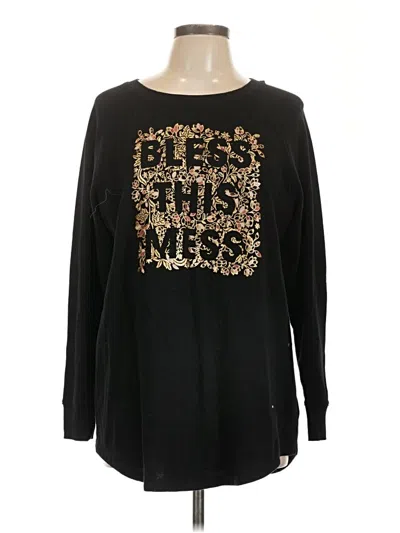 Pre-owned Torrid Long Sleeve Blouse In Black
