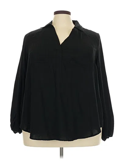 Pre-owned Torrid Long Sleeve Blouse In Black