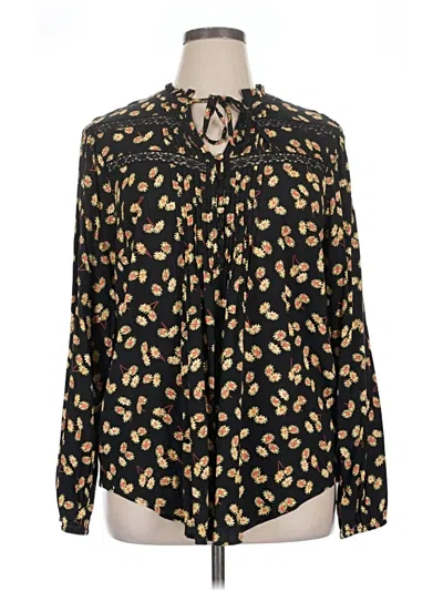Torrid Long Sleeve Blouse In Black