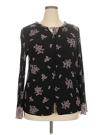 Pre-owned Torrid Long Sleeve Blouse In Black
