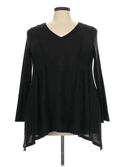 Pre-owned Torrid Long Sleeve Blouse In Black