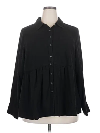 Pre-owned Torrid Long Sleeve Blouse In Black