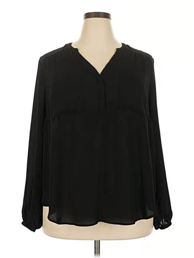 Pre-owned Torrid Long Sleeve Blouse In Black