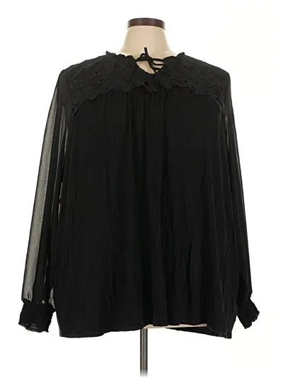 Pre-owned Torrid Long Sleeve Blouse In Black
