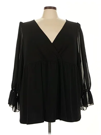 Pre-owned Torrid Long Sleeve Blouse In Black