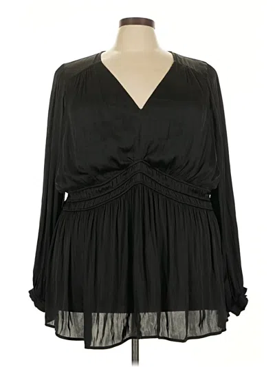 Pre-owned Torrid Long Sleeve Blouse In Black