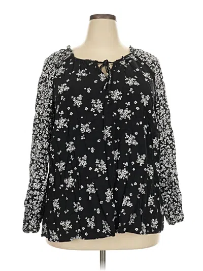 Pre-owned Torrid Long Sleeve Blouse In Black