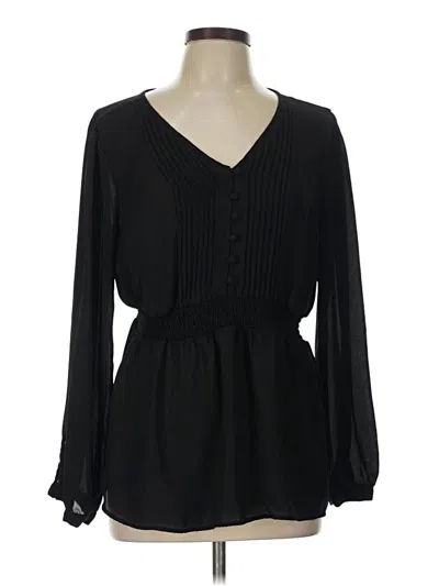 Pre-owned Torrid Long Sleeve Blouse In Black