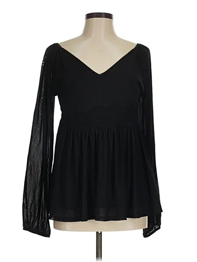Pre-owned Torrid Long Sleeve Blouse In Black