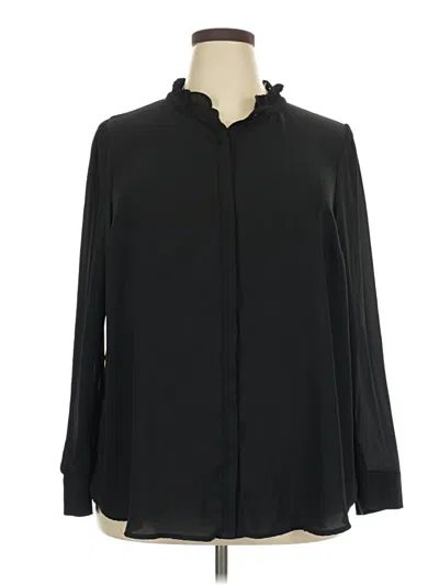Pre-owned Torrid Long Sleeve Blouse In Black