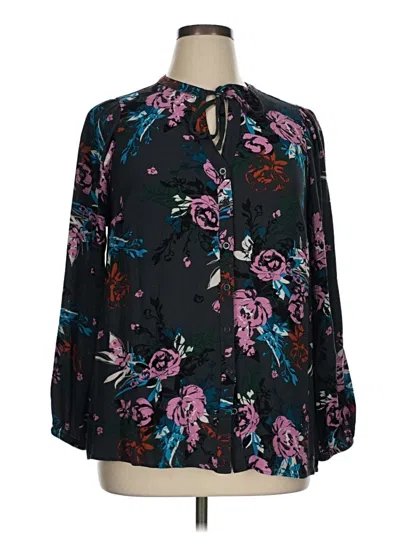 Pre-owned Torrid Long Sleeve Blouse In Black