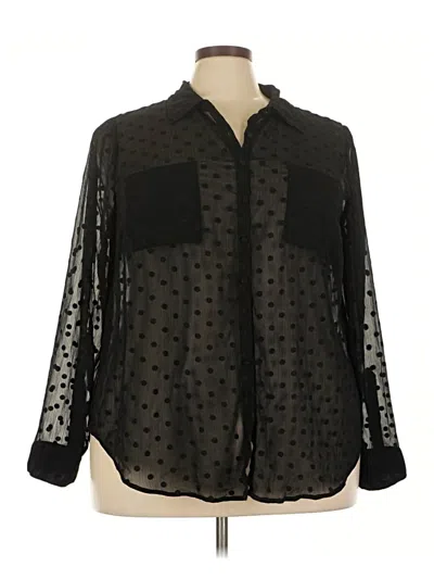 Pre-owned Torrid Long Sleeve Blouse In Black