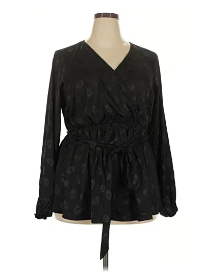 Pre-owned Torrid Long Sleeve Blouse In Black