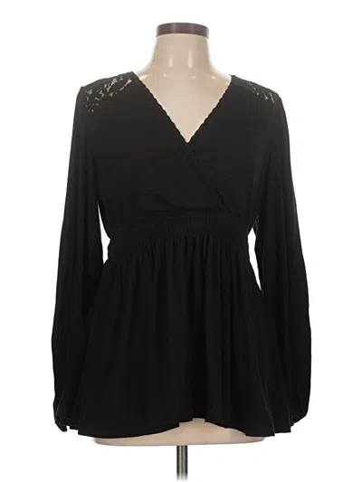Pre-owned Torrid Long Sleeve Blouse In Black