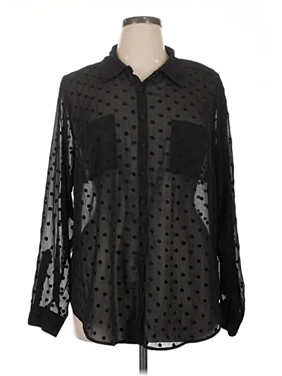 Pre-owned Torrid Long Sleeve Blouse In Black