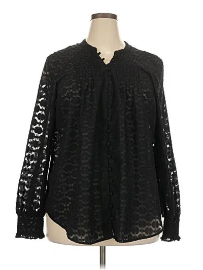 Pre-owned Torrid Long Sleeve Blouse In Black