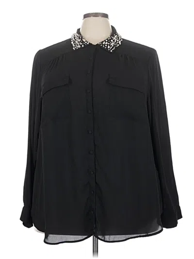 Pre-owned Torrid Long Sleeve Blouse In Black