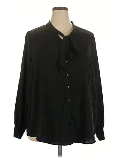 Pre-owned Torrid Long Sleeve Blouse In Black