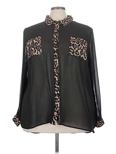 Pre-owned Torrid Long Sleeve Blouse In Black