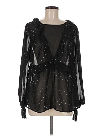 Pre-owned Torrid Long Sleeve Blouse In Black