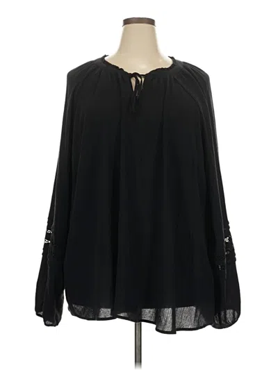 Pre-owned Torrid Long Sleeve Blouse In Black