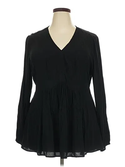 Torrid Long Sleeve Blouse In Black