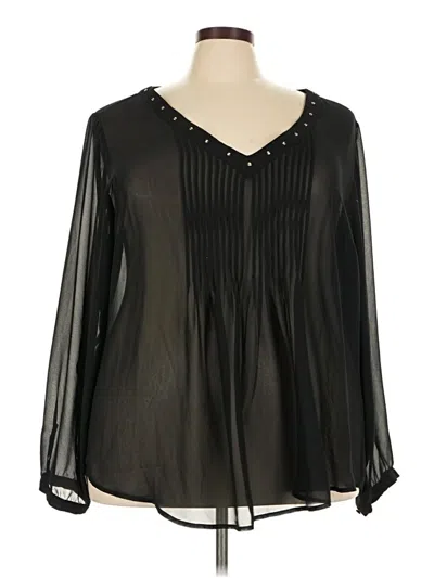 Pre-owned Torrid Long Sleeve Blouse In Black